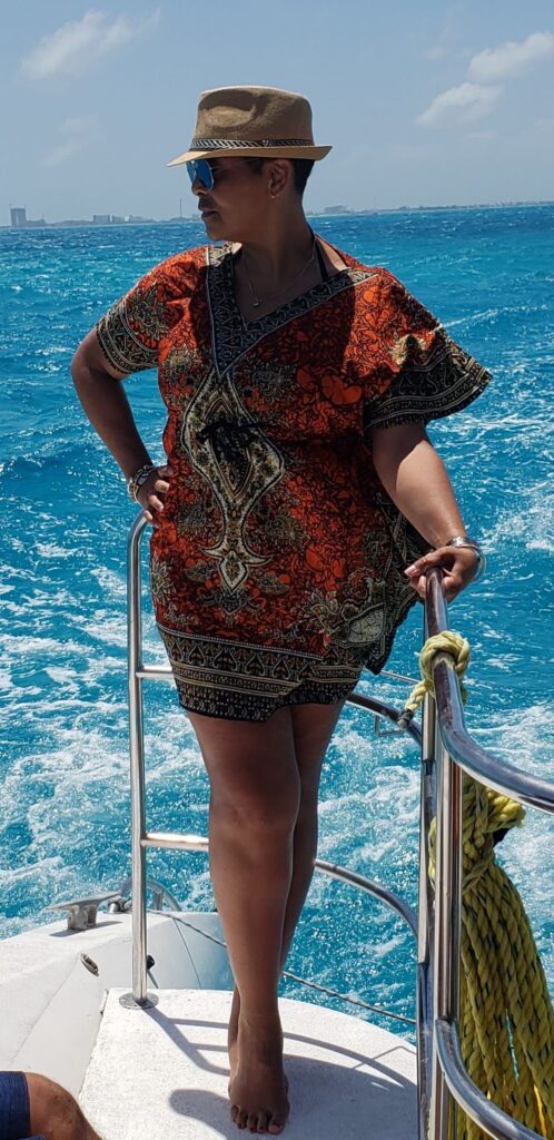 Black Woman Posed on Catamaran
