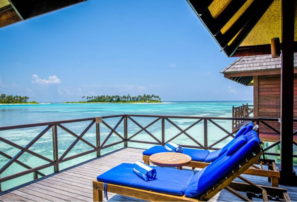 Sun Siyam Olhuveli Maldives Resort Deluxe Water Villa Lounge Balcony